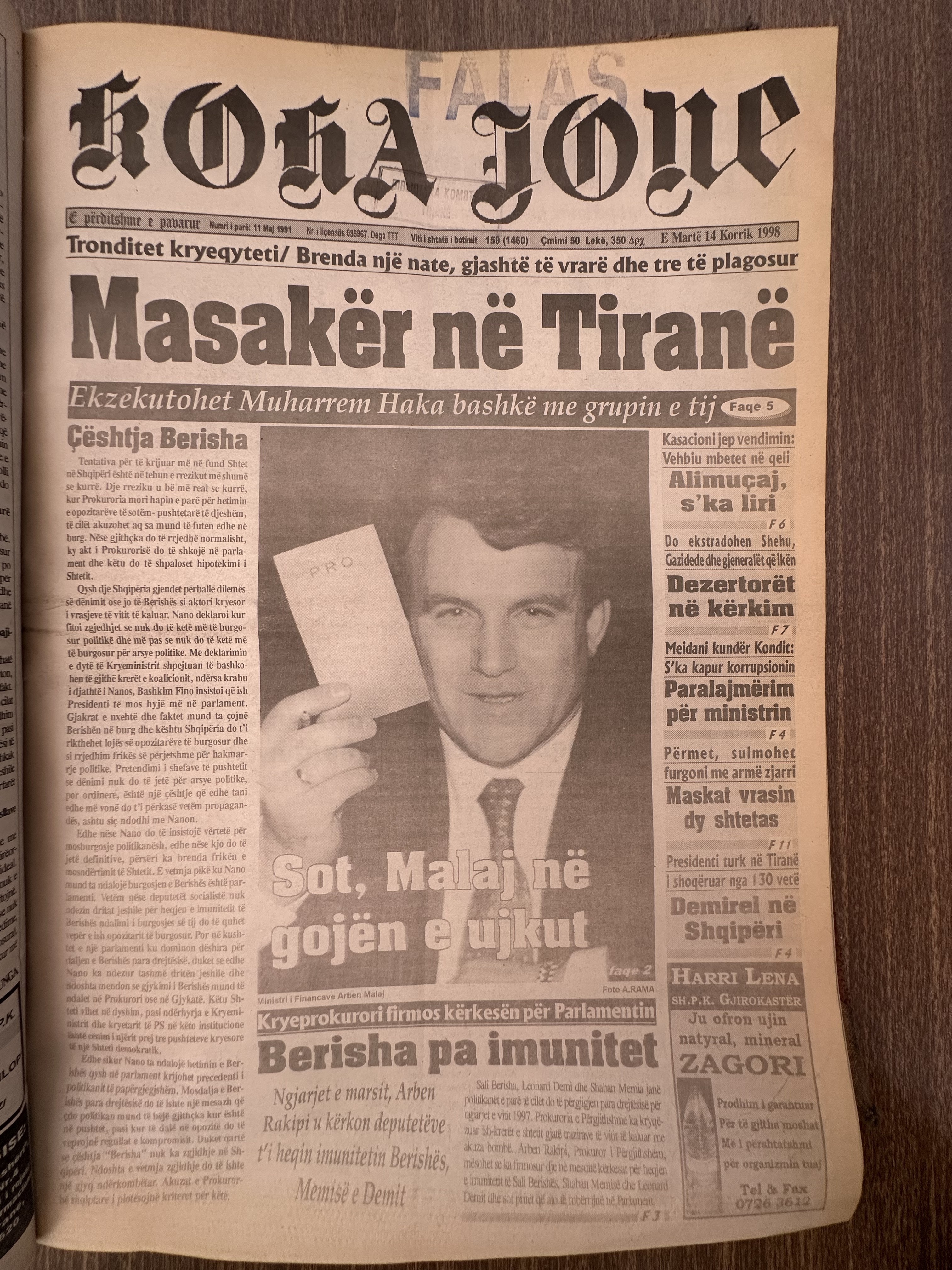 Koha Jonë 1998-07-14